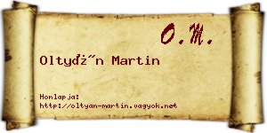 Oltyán Martin névjegykártya