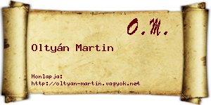 Oltyán Martin névjegykártya